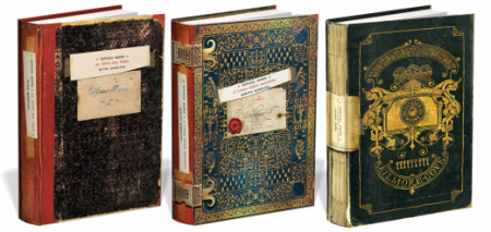Alguns livros da saga, provavelmente os que foram entregues a Pierdomenico Baccalario